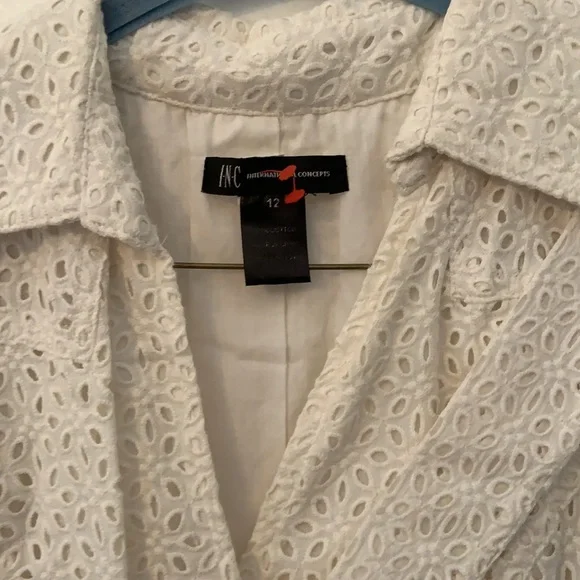 INC International Concepts White Lace Sheath Dress - Picture 2 of 3